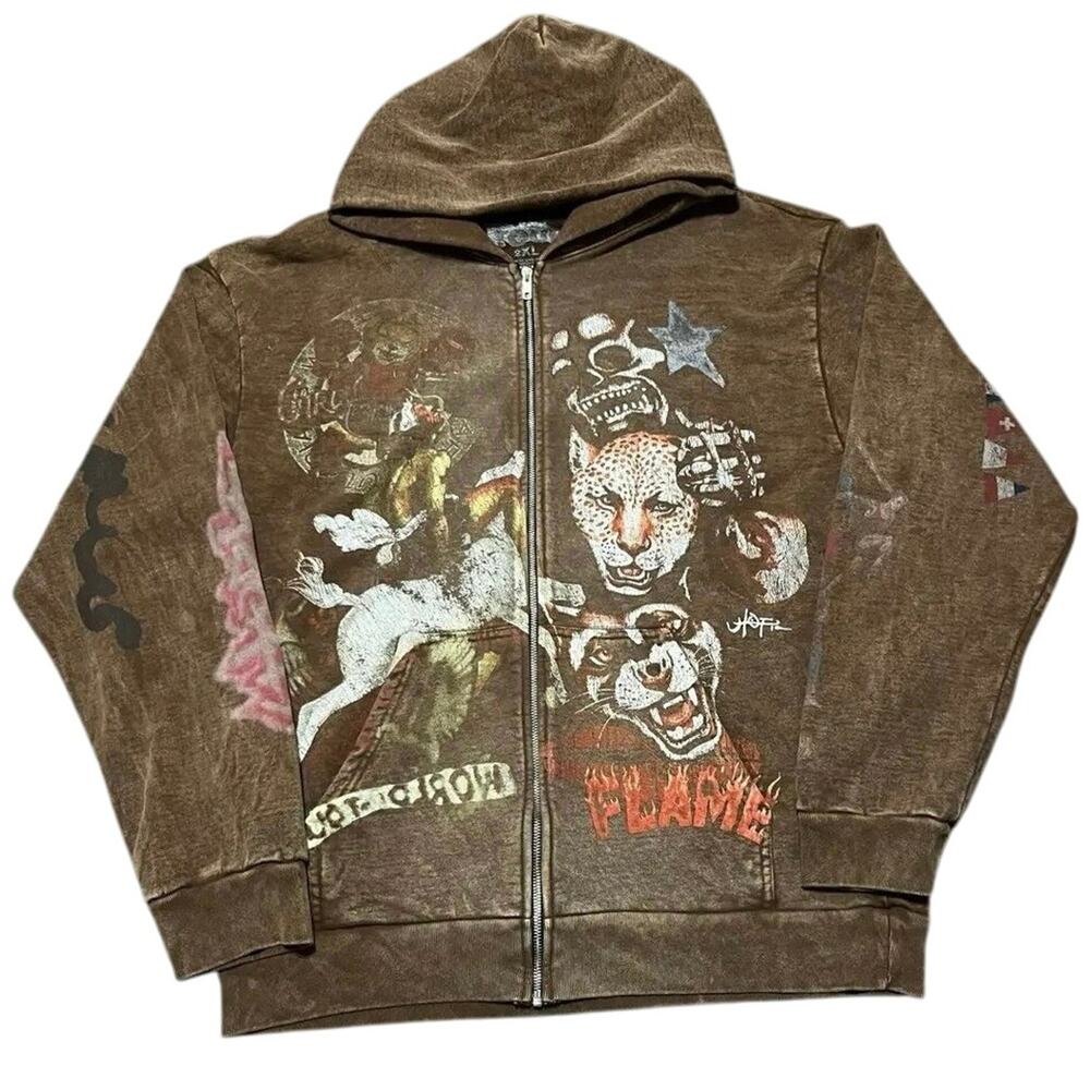 TRAVIS SCOTT Utopia Circus Maximus 2024 Tour Zip Up Hoodie Size 2XL New w/o Tag